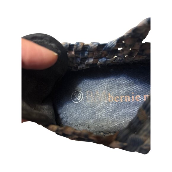 Bernie Mev Womens Woven Platform Mary Jane Shoes Size 8 Blue Beige Elastic Comfo - Picture 6 of 7